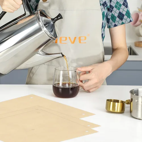 Vista 7 de Aieve 160 filtros de café percolador, papel de filtro perforado sin blanquear para ollas de café eléctricas, filtros percoladores envolventes