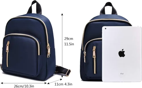 Vista 2 de Mochila chica para mujer, de nailon, impermeable, para la universidad, de moda, para uso diario