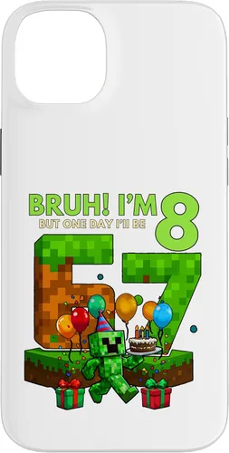 Vista 15 de Bruh I'm 8 But One-Day I'll Be 67 Retro 8th Birthday Kids Case for iPhone 17