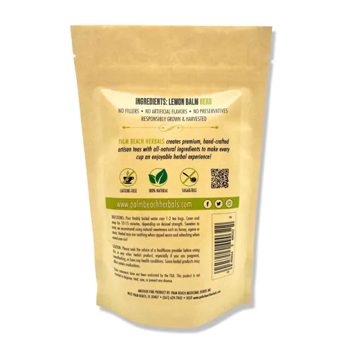 Vista 2 de Palm Beach Medicinal Herbs - Té de bálsamo de limón - Serie de té de hierbas puras, 30ct