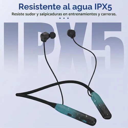 Vista 5 de Auriculares Bluetooth con banda para el cuello, auricular Bluetooth con 2-Verdoso