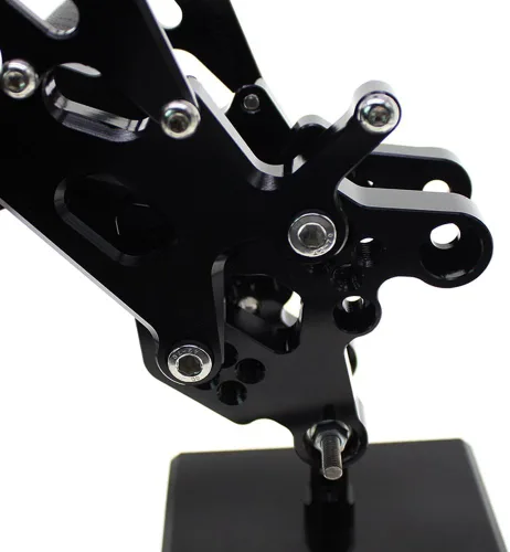 Vista 6 de Reposapiés de motocicleta ajustable de aluminio para Yamaha YZF R6 2006 2007 2008 2009 2010 2011 2012 2013 2014 (negro)