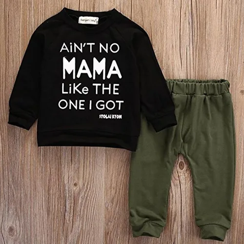 Vista 7 de Conjunto de ropa de otoño e invierno para bebé, conjunto de ropa estampada con pantalones de 0 a 3 años