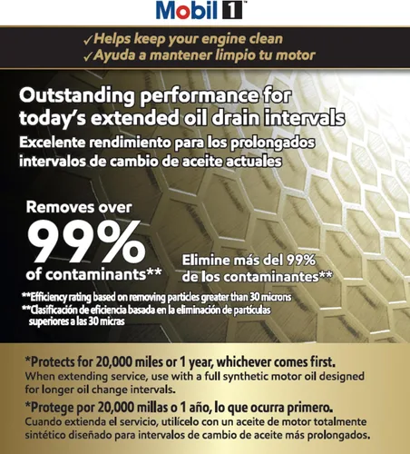 Vista 7 de Mobil 1 filtro de aceite de rendimiento extendido M1-104A Mezcla sintética, protección de alta eficiencia de 25,000 millas