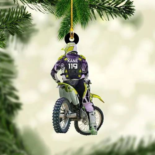 Vista 6 de Adornos de Bici de la Suciedad Adornos de Carrera en Pista de Motocross Adorno Navideño de Ciclismo Adorno Navideño de Bicicleta para Amantes