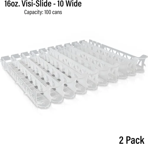Vista 7 de Display Technologies Visi-Slide Organizador de Bebidas para Nevera, Organizador de Latas de Soda, Deslizador Alimentado por Gravedad para Estantes