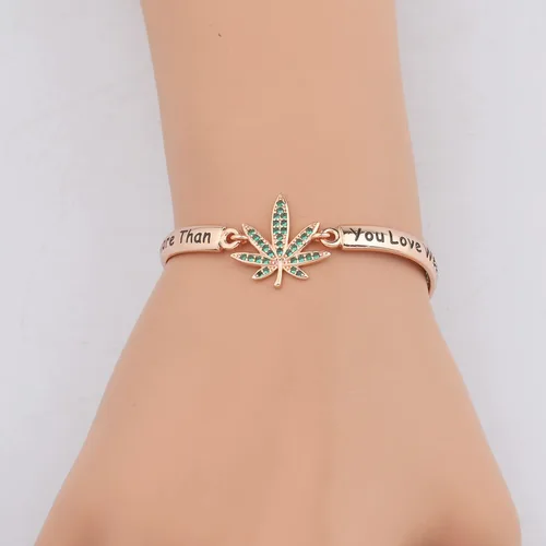Vista 2 de FOTAP 420 - Pulsera de marihuana con texto "I Love You More Than You Love Weed
