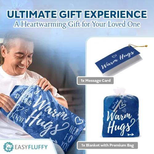 Vista 6 de EasyFluffy Manta de Recuperación para Hombres y Mujeres - Manta Curativa Súper Suave con Palabras Inspiradoras - Regalos de Pronta Recuperación