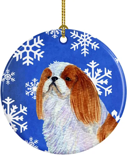 Vista 129 de Caroline's Treasures Cavalier Spaniel - Adorno de cerámica para colgar en el árbol de Navidad, para el hogar, Navidad, fiestas, regalo, 3 pulgadas