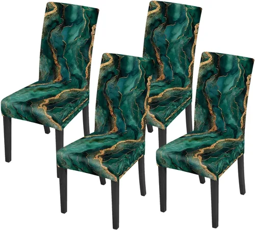 Vista 24 de ANNA QUEEN Juego de 6 fundas para sillas de comedor y cocina, fundas elásticas lavables para sillas de comedor, decoración elegante del hogar