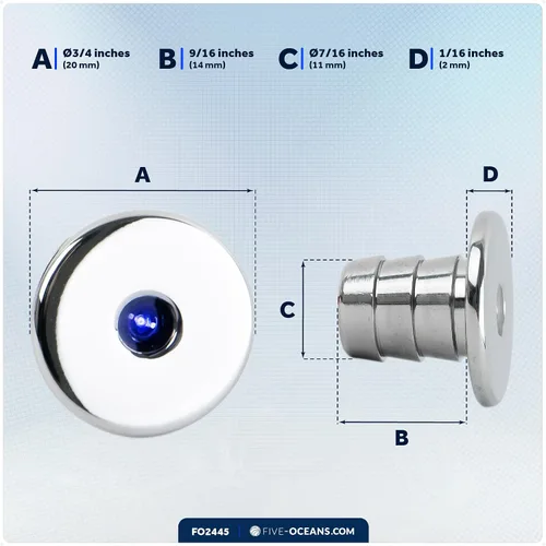 Vista 7 de Five Oceans Luces LED marinas de cortesía, mini luz de acento, interior redondo de lujo para barco, cubierta, cabina, LED azul, para pontón, velero