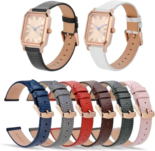Vista 7 de ANNEFIT Correa de reloj de cuero para mujer de 0394in 0472in 0551in 0630in 0709in 0787in correa de repuesto delgada de grano de lagarto