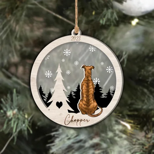 Vista 235 de Nazenti Adorno de Navidad conmemorativo personalizado, regalo personalizado de recuerdo de perro, condolencias por pérdida de mascotas, sabueso