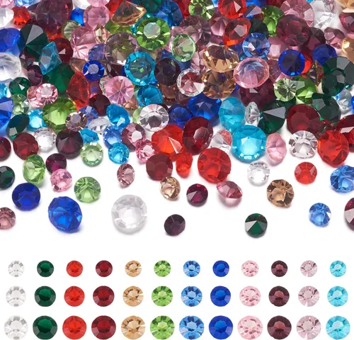 Vista 9 de Beadthoven - Mini cabujones de piedra de circonita cúbica con facetas puntiagudas y facetadas, cuentas de diamantes de circonita cúbica para hacer