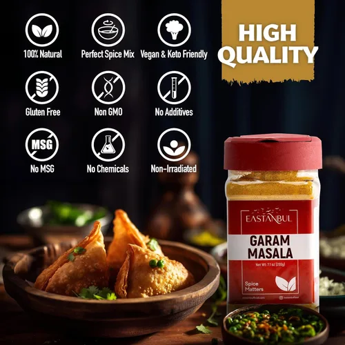 Vista 7 de Eastanbul Garam Masala, mezcla de polvo de especias indias Garam Masala de 7.1 onzas, mezcla de 11 especias, condimento de grado culinario superior
