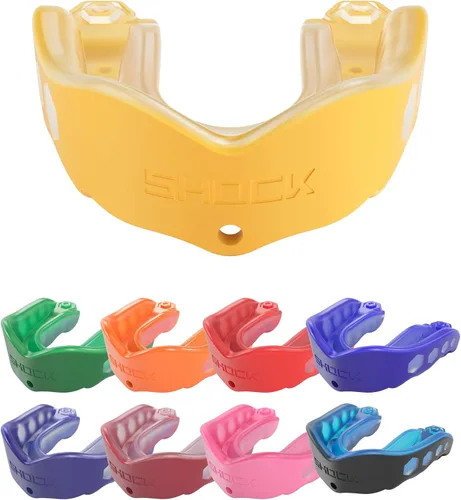 Vista 26 de Shock Doctor Gel Max - Protector bucal, protección resistente y ajuste personalizado, juvenil, frambuesa azul