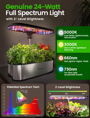 Vista 4 de Sistema de cultivo hidropónico LetPot LPH-SE, kit de jardín de hierbas inteligente de 12 cápsulas para interior, jardín interior, controlado por APP