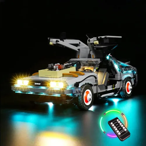 Vista 2 de VONADO Kit de luz LED compatible con Lego Back to the Future Time Machine 10300 (sin modelo), kit de iluminación compatible con juguetes
