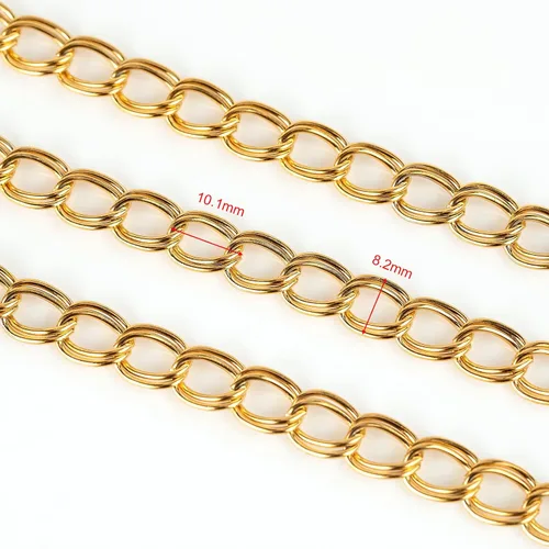 Vista 3 de UMAOKANG Cadena de joyería de acero inoxidable de 16.4 pies, cadena chapada en oro a granel para hacer joyas, collares, pulseras, rollo de cadena
