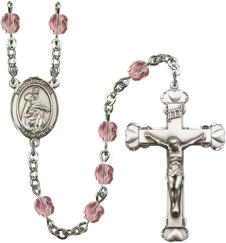 Vista 6 de Bonyak Jewelry Rosario chapado en plata de Santa Isabel de Portugal: cada mes de nacimiento color y más
