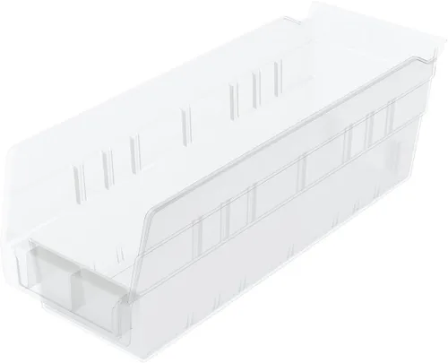 Vista 16 de Caja de anidado tipo estante contenedor Akro-Mils 30120 de 12’’ x 4’’ x 4’’, de plástico transparente, 24 unidades Azul