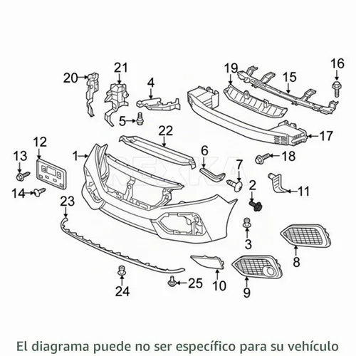 Vista 5 de Rexka 10 piezas de revestimiento del parachoques, revestimiento del guardabarros, protector de salpicaduras, tornillo de retención 90103-TA0-000