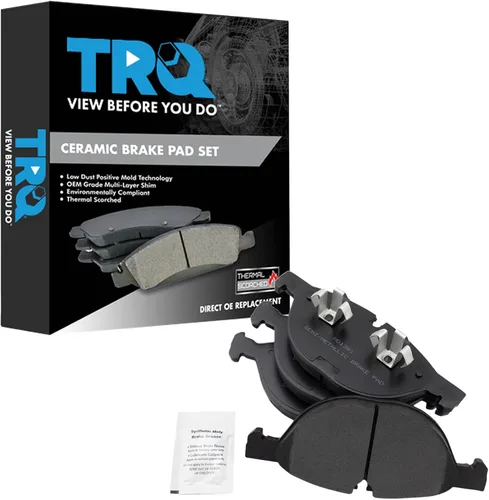 Vista 123 de TRQ Pastillas de freno delanteras semi metálicas compatibles con Ford Expedition 2018-2021 F-150 2018-2020 Lincoln Navigator 2018-2022