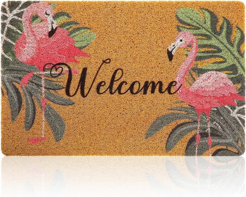 Vista 11 de Tinideya Tapete de bienvenida del día de San Patricio, tapete de fibra de coco con trébol irlandés, decorativo, lavable, antideslizante