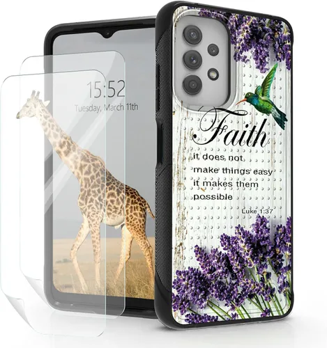 Vista 15 de Funda para Samsung Galaxy A23 Galaxy A13 4G/5G, Galaxy A04, Galaxy A04S, Galaxy A32 5G, con 2 protectores de pantalla, funda protectora híbrida