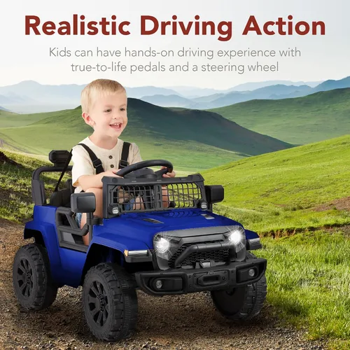 Vista 3 de Productos de la mejor elección, juguete de paseo para niños de 6V, mini camioneta, auto eléctrico de juego con control remoto para padres