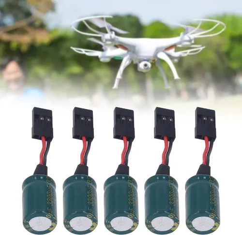 Vista 6 de Pilipane Protector de voltaje del receptor de drone RC, 5 piezas RC Drone Protector de voltaje, 3300uF 16V RC Drone Protector de voltaje