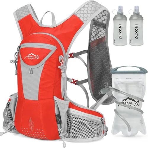 Vista 10 de IX INOXTO Hydration Pack Backpack, Lightweight Water Backpack with 2L Hydration Bladder Daypack for Men Women,Running Hydration Vest for Trail