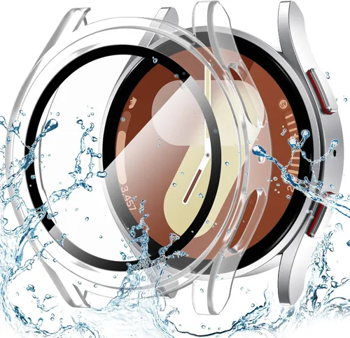 Vista 13 de Goton - Funda impermeable para Samsung Galaxy Watch 5 y 4 y FE, protector de pantalla de 40 mm con vidrio templado, 1 paquete de funda dura de PC