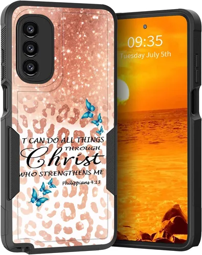 Vista 97 de para Moto G Play 4G 2024, funda de dos capas híbrida resistente y a prueba de golpes, PC duro + silicona suave protectora para Motorola Moto G Play