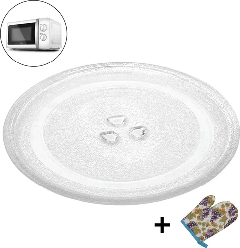Vista 6 de Reemplazo de placa de vidrio para microondas, 12.4 pulgadas/12.402 in universal para microondas, plato giratorio de vidrio redondo, accesorios