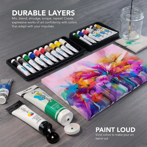 Vista 6 de Daler Rowney System3 - Juego de pintura acrílica de 10 tubos para adultos, suministros de pintura acrílica para artistas y estudiantes, pinturas