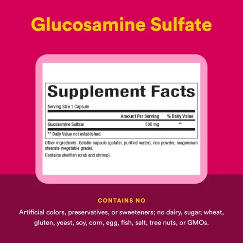 Vista 4 de Natural Factors, Sulfato de glucosamina, apoya la movilidad saludable de las articulaciones, el cartílago y el tejido conectivo, 180 cápsulas