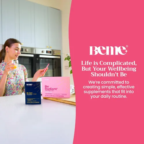 Vista 6 de BeMe BeRadiant Peach & BeZen Bundle - Suplementos líquidos de colágeno y glicinato de magnesio L-teanina