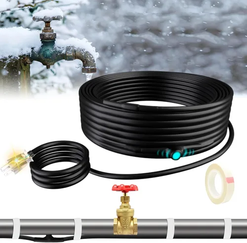 Vista 11 de Cinta térmica de 2 pies para tuberías de agua Cable de calefacción de techo y canaletas con enchufe iluminado de 6 pies