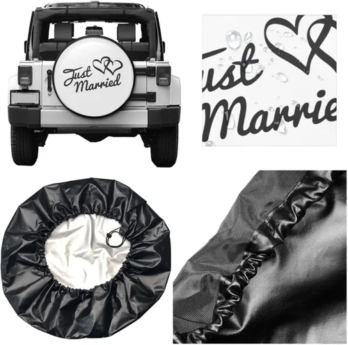 Vista 43 de Cool Cat and UFO Spare Tire Cover Wheel Protectors Dust-Proof Wheel Tire Cover Fit Trailer, Rv, Sand Many Vehicle 14inch