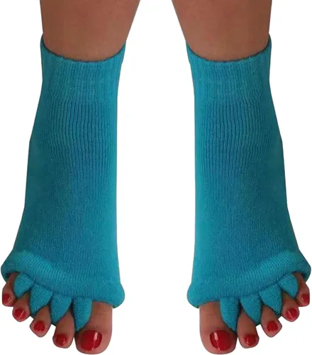 Vista 12 de Happy Feet Toe Separator Alignment Socks - Comfortable Toe Separator Socks Massage Sock – Prevent Foot Cramp and hammertoes