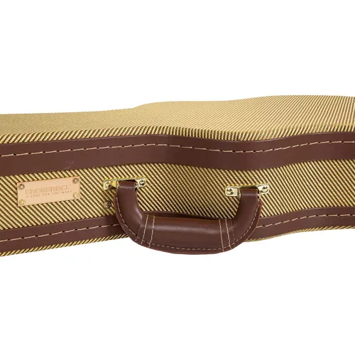 Vista 6 de Crossrock Estuche rígido de madera de lujo para ukeleles soprano, estilo mochila, Tweed (CRW700SUTW-2)