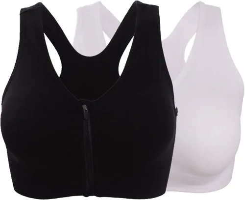Vista 7 de Brasier deportivo o para yoga con cierre frontal de ganchos y cremallera para mujer