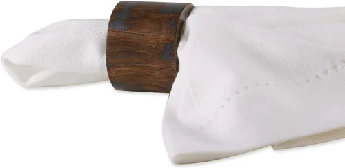 Vista 4 de DII Colección de servilleteros básicos, estilo rústico decorativo, juego grande, acabado negro frotado, 6 piezas