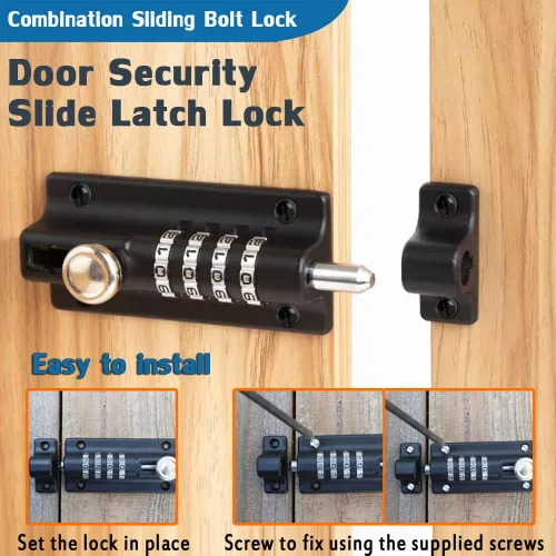 Vista 7 de Cerradura de seguridad de combinación para puerta, V·RESOURCING Cerradura de puerta de alta seguridad con esfera de 4 dígitos para cobertizos 1