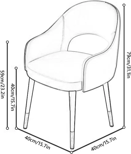 Vista 2 de Modern Dining Chairs with Curved Openwork Backrest, Upholstered PU Leather Accent Chairs Leisure Armchair for Living Room Bedroom Vanity, Sturdy