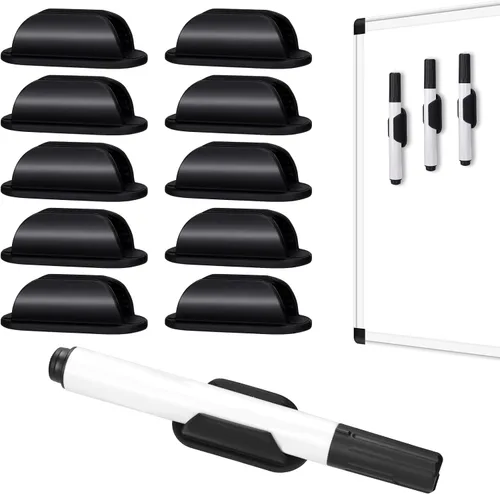 Vista 7 de AIERSA Portalápices para escritorio, 10 soportes para bolígrafos para accesorio de portapapeles de aula, soporte adhesivo de silicona para escuela