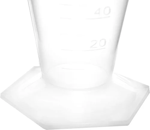 Vista 5 de EISCO 12PK medidas cónicas, 6.8 fl oz, plástico de polipropileno, translúcido, boquilla de vertido, graduaciones elevadas de 0.3 onzas líquidas