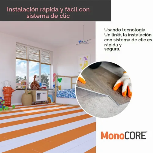 Vista 4 de Lucida Surfaces Azulejos de vinilo de lujo Pisos entrelazados para instalación de bricolaje Tablones de aspecto de color sólido Creamsicle