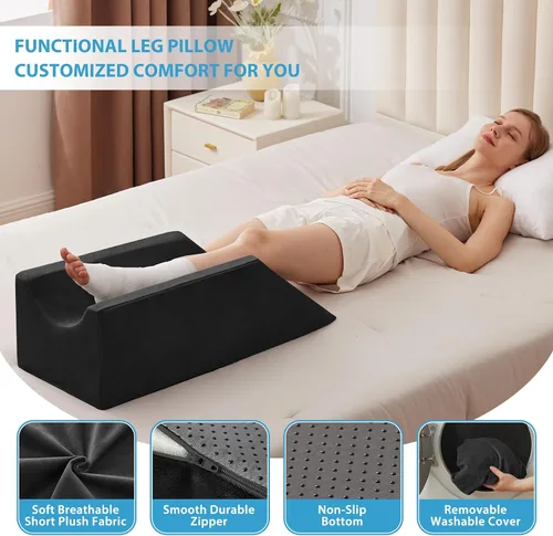 Vista 5 de MEGCXIT Almohada de elevación de pierna individual negra Negro